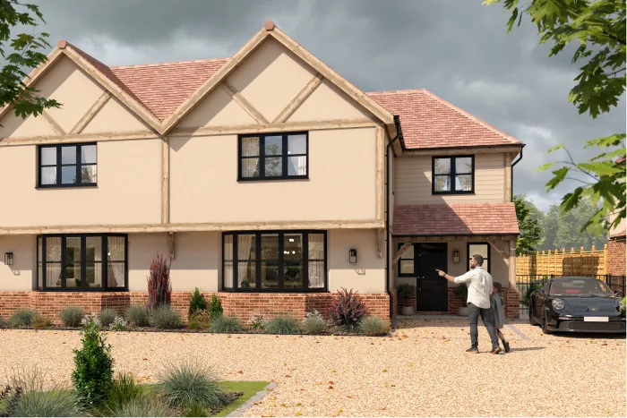 Computer-generated image of Clatterbury Lane, Clavering (16)
