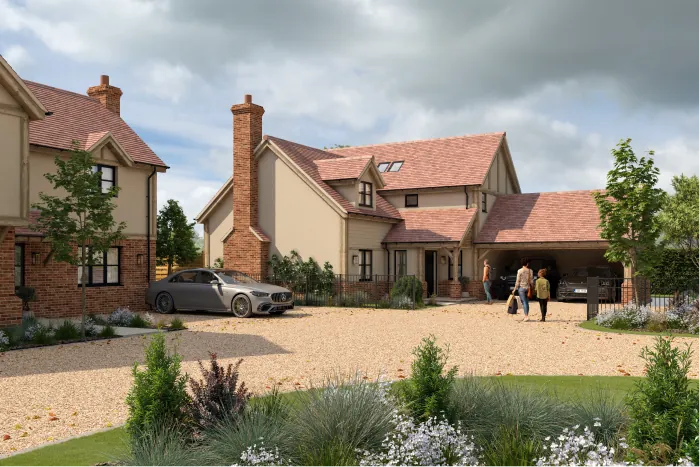 Computer-generated image of Clatterbury Lane, Clavering (24)